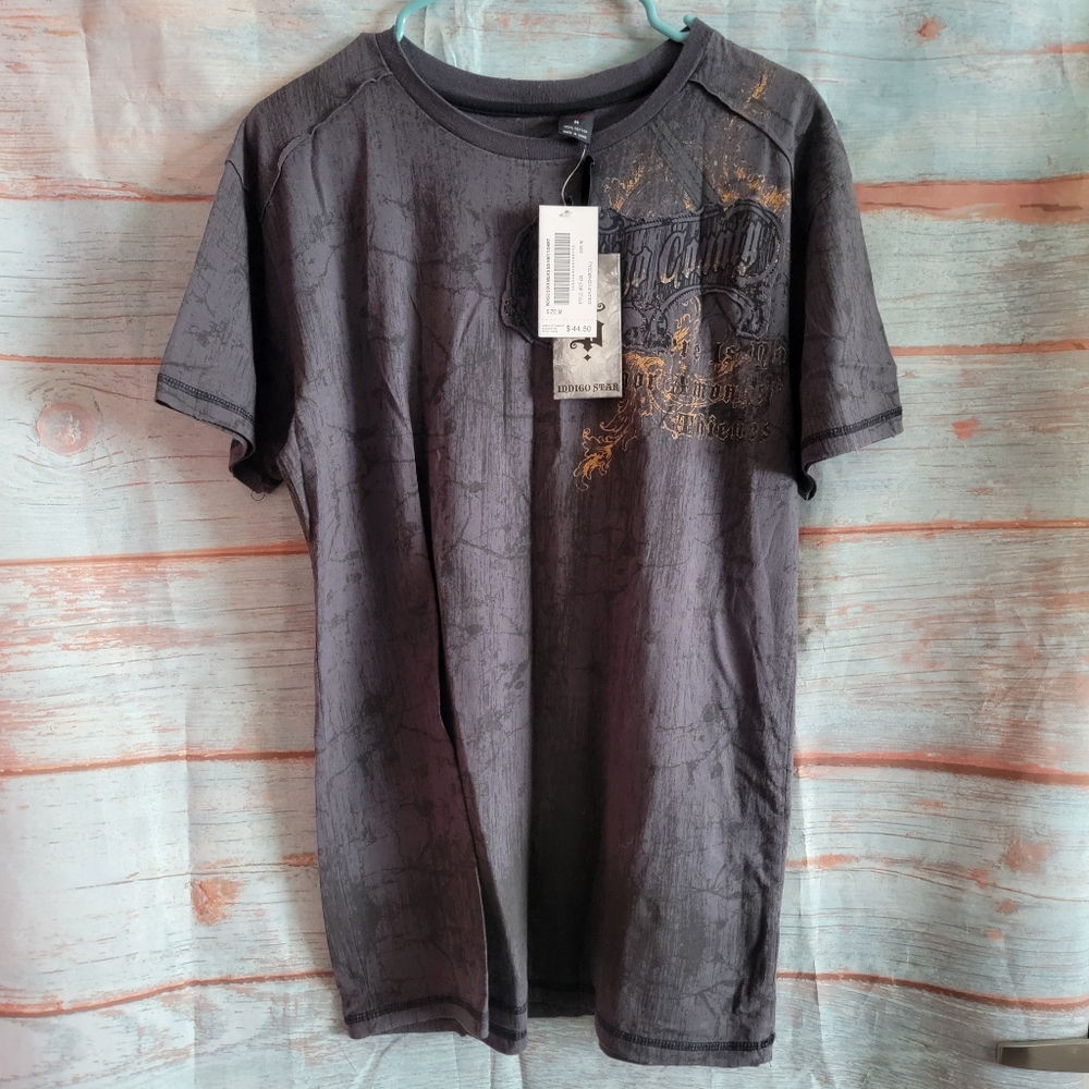 Indigo star men's knit t-shirt